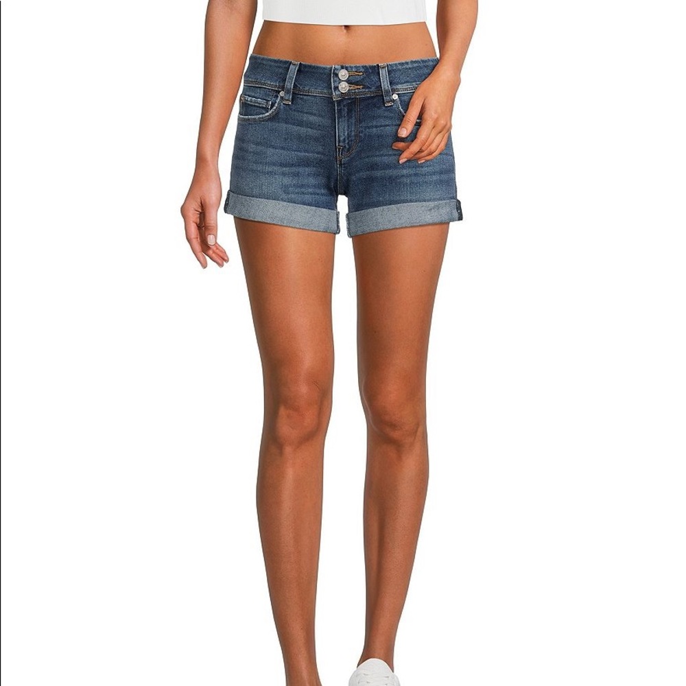 HUDSON Jeans Croxley Mid Thigh Distressed Denim Shorts sz 24 Women's Casual